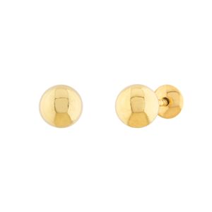 Brinco Infantil Bola 3,5mm Ouro 18k 750