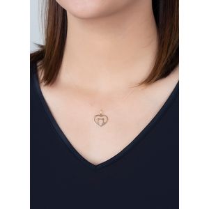 Pingente Coração Gato Ouro 18k 750