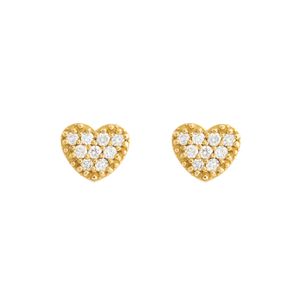 Brinco Chuveiro Coração Diamantes Ouro 18k 750