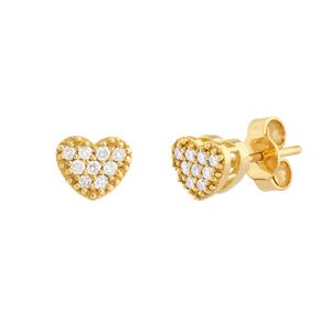 Brinco Chuveiro Coração Diamantes Ouro 18k 750