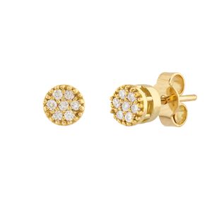 Brinco Redondo Chuveiro com Diamantes Ouro 18k 750