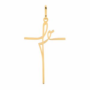 Pingente Fé Cruz Ouro 18k 750