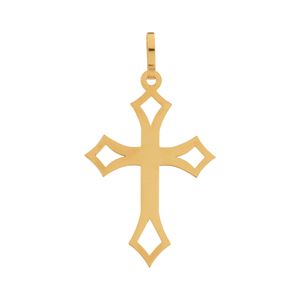 Pingente Cruz Pontas Vazadas Ouro 18k 750