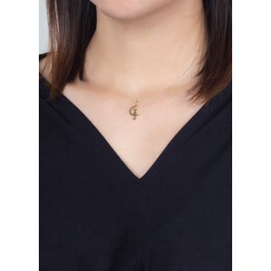 Pingente Gato Lua Ouro 18k 750