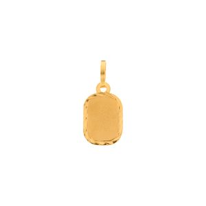 Pingente Placa Pequeno Fosco e Liso Ouro 18k 750