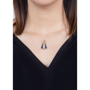 Pingente Nossa Senhora Aparecida Com Safiras Ouro 18k 750
