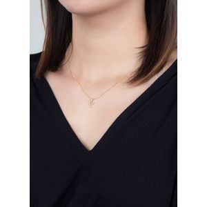 Gargantilha Letra J Ouro 18k 750 e Diamante