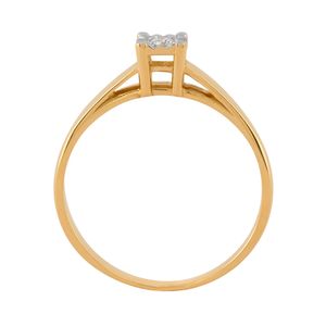 Anel Solitário Bicolor com Diamante 0,05ct Ouro 18k 750