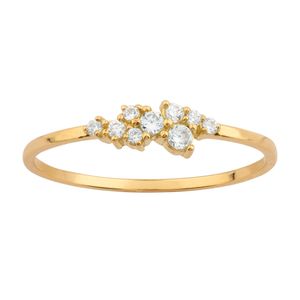 Anel Nove Zircônias Ouro 18k 750