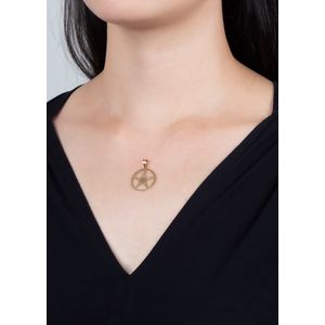 Pingente Pentagrama Com Círculo Ouro 18k 750