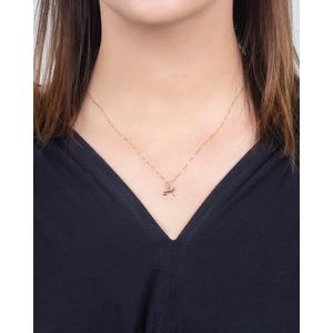 Gargantilha Letra A Ouro 18k 750 e Diamante