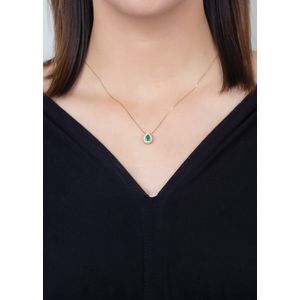 Gargantilha Gota Esmeralda com Diamantes Ouro 18k 750