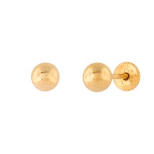 Brinco Infantil Bola 3mm Ouro 18k 750