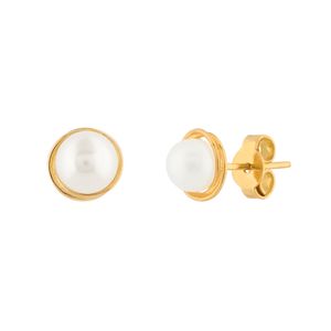 Brinco Rococó com Pérola 5mm Ouro 18k 750