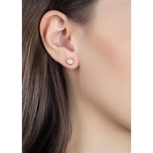 Brinco Pérola 5mm Rococó Ouro 18k 750