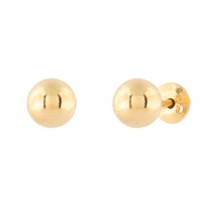 Brinco Infantil Bola 4mm Ouro 18k 750