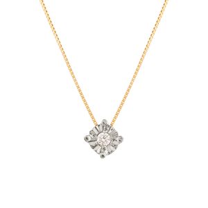 Gargantilha Ponto de Luz com Diamante 0,03ct Ouro 18k 750