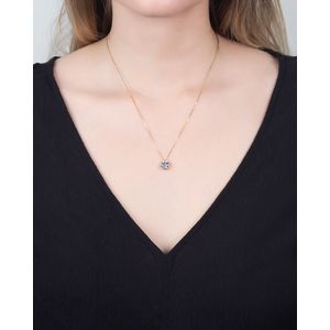 Gargantilha Ponto de Luz Zircônia 8mm Ouro 18K 750