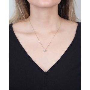 Gargantilha Ponto de Luz Zircônia 6mm Ouro 18K 750
