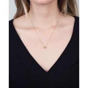 Gargantilha Hexagonal com Diamantes Ouro 18k 750