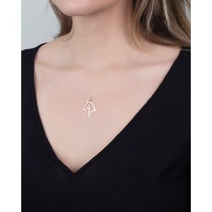 Pingente Cavalo Vazado Ouro 18k 750