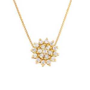 Gargantilha Chuveiro 19 Diamantes Ouro 18k 750