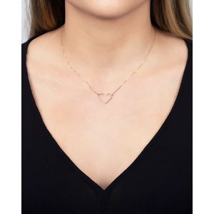 Gargantilha Coração Vazado Ouro 18k 750