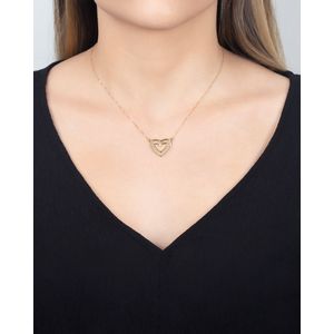 Gargantilha Coração Vazado Ouro 18k 750