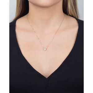 Gargantilha Coração Ouro 18k 750 com Zircônia