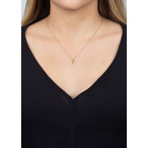Gargantilha Letra P Ouro 18k 750 e Diamante