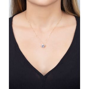 Gargantilha Ponto de Luz Zircônia 10mm Ouro 18K 750