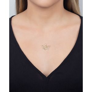 Pingente Borboleta Vazado Zircônia Ouro 18k 750