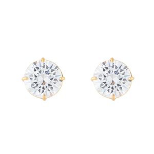Brinco Ponto de Luz Zircônia 10mm Ouro 18k 750