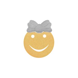 Pingente Menina Carinha Bicolor Fosco e Liso Ouro 18k 750