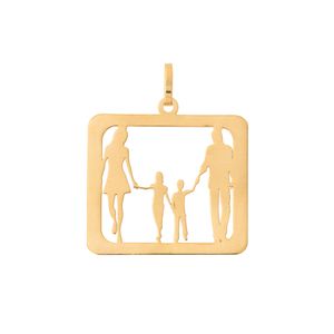 Pingente Mãe Pai Menino e Menina Ouro 18k 750