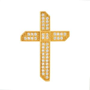 Pingente Cruz com Zircônias Ouro 18k 750