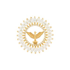 Pingente Mandala Espírito Santo com Zircônias Ouro 18k 750