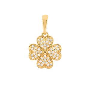 Pingente Trevo com Zircônias Ouro 18k 750