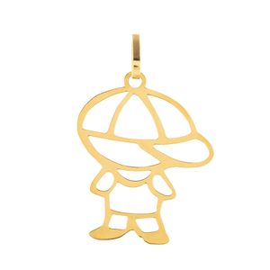 Pingente Menino Vazado Médio Ouro 18k 750