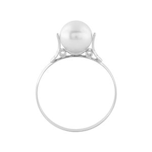 Anel Pérola 7-7,5mm Ouro Branco 18k 750