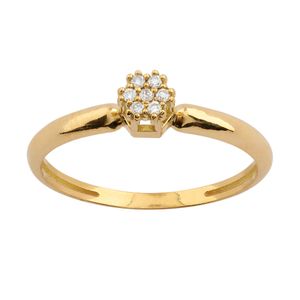 Anel Chuveiro Sete Diamantes Ouro 18k 750