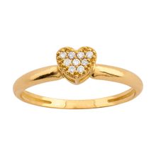 Anel Chuveiro Coração com Diamantes Ouro 18k 750