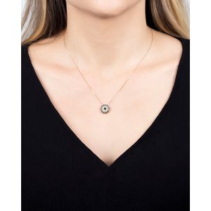 Gargantilha Redonda com Safiras e Diamantes Ouro 18k 750