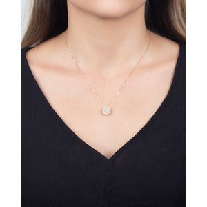 Gargantilha Lua Cheia de Diamantes Ouro 18k 750