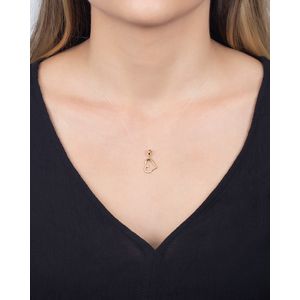 Pingente Coração Vazado com Diamantes Ouro 18k 750