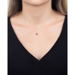 Pingente Borboleta Rubi Sintético Ouro 18k 750