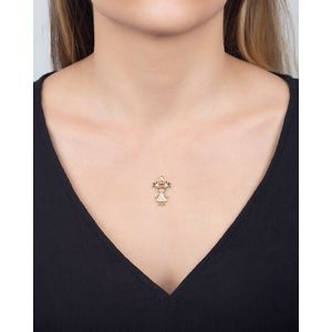 Pingente Vazado Menina com Zircônias Ouro 18k 750