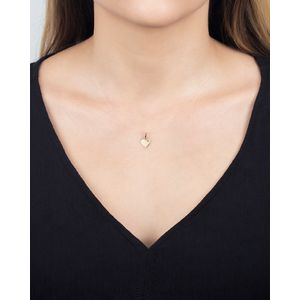 Pingente Coração Diamantado Fosco e Liso Ouro 18k 750