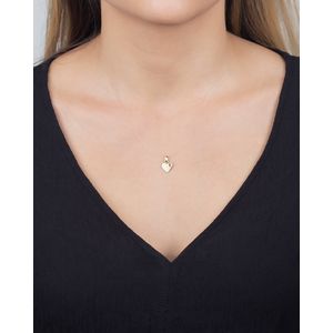 Pingente Coração Diamantado Cruz Fosco e Liso Ouro 18k 750