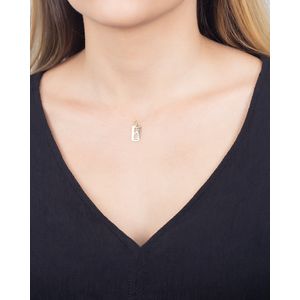 Pingente Placa Fé Ouro 18k 750